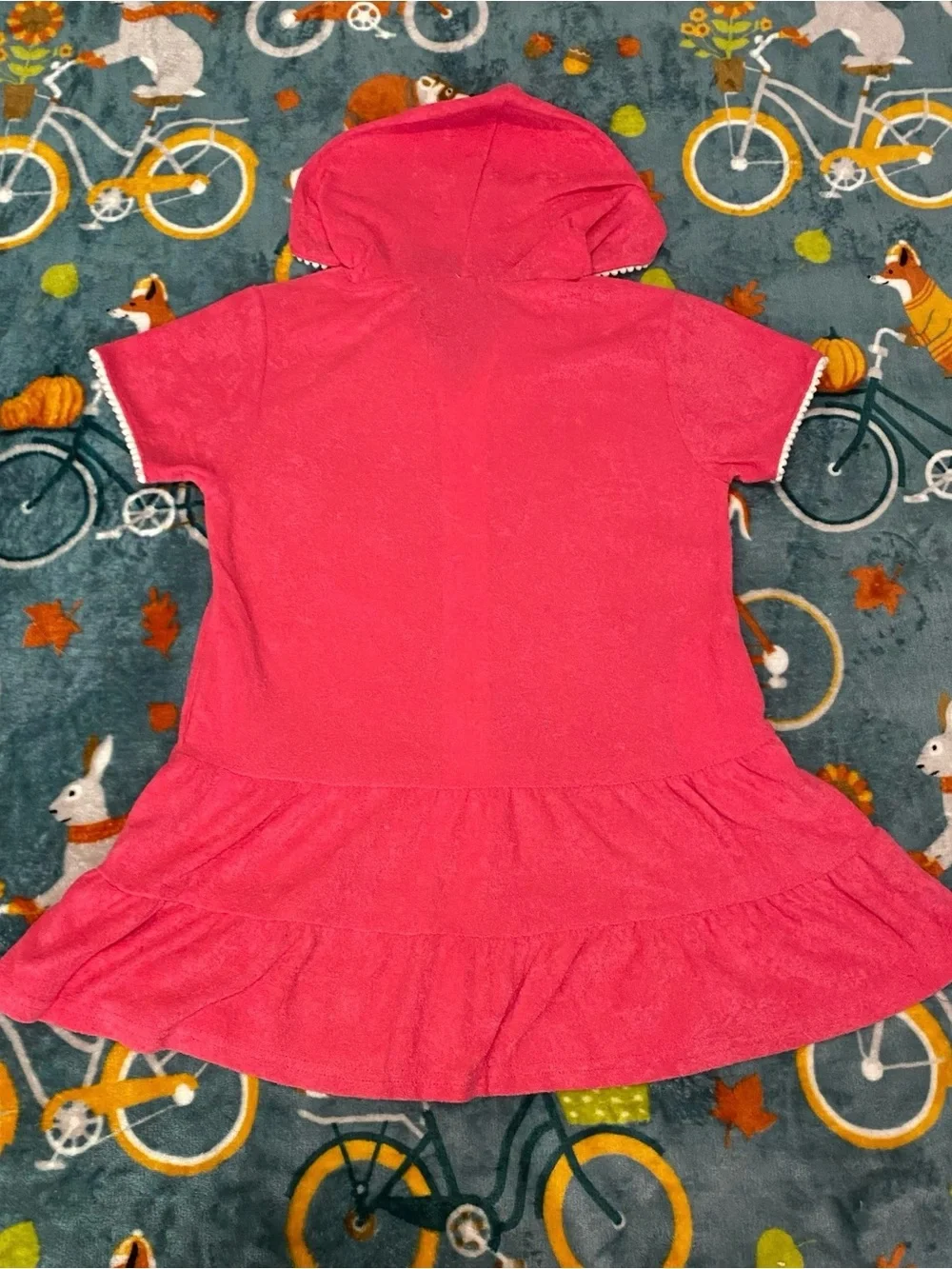 Girls' Hooded Pink Zip-Front Swim Suit Cover-Up